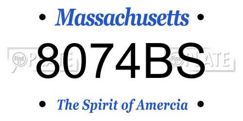 8074BS Massachusetts License Plate