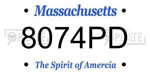 8074PD Massachusetts License Plate