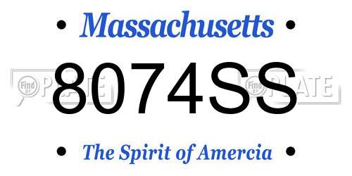 8074SS Massachusetts License Plate