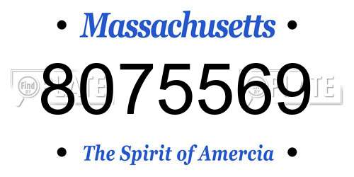 8075569 Massachusetts License Plate