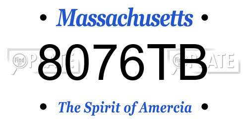8076TB Massachusetts License Plate