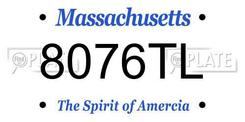 8076TL Massachusetts License Plate