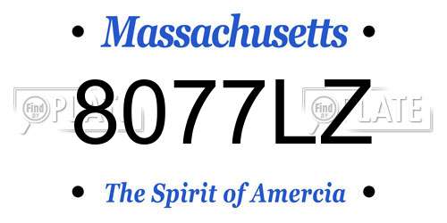 8077LZ Massachusetts License Plate