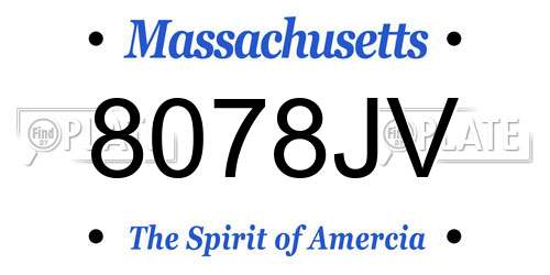 8078JV Massachusetts License Plate