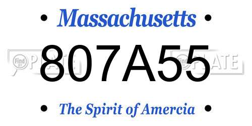 807A55 Massachusetts License Plate