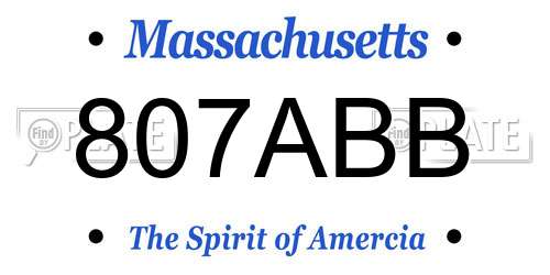 807ABB Massachusetts License Plate