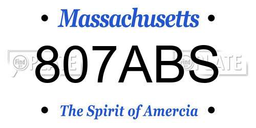 807ABS Massachusetts License Plate
