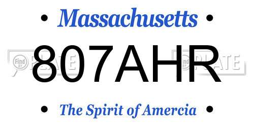 807AHR Massachusetts License Plate