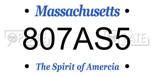 807AS5 Massachusetts License Plate