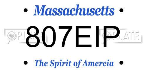 807EIP Massachusetts License Plate