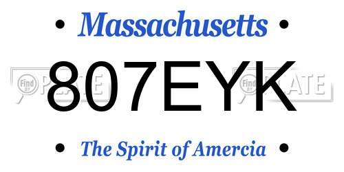 807EYK Massachusetts License Plate