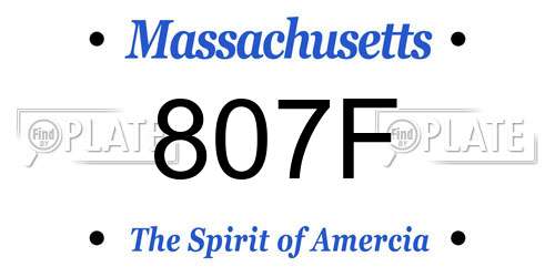 807F Massachusetts License Plate