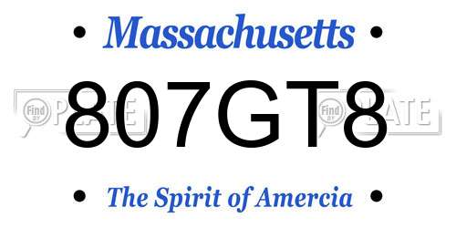 807GT8 Massachusetts License Plate