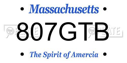 807GTB Massachusetts License Plate