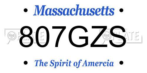 807GZS Massachusetts License Plate