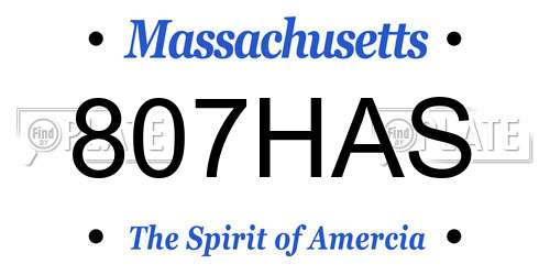 807HAS Massachusetts License Plate