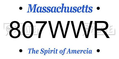 807WWR Massachusetts License Plate