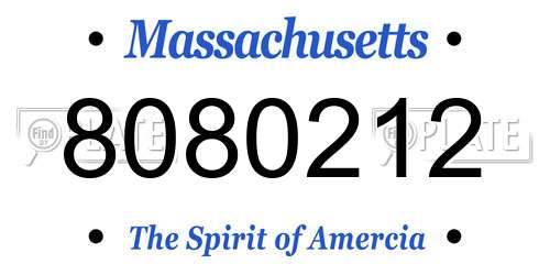 8080212 Massachusetts License Plate