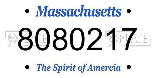 8080217 Massachusetts License Plate