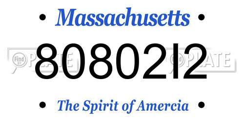 80802I2 Massachusetts License Plate