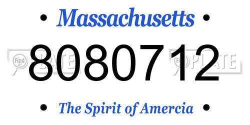 8080712 Massachusetts License Plate