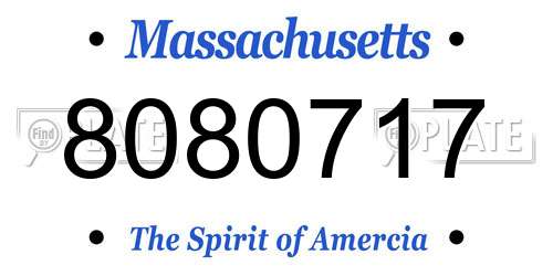 8080717 Massachusetts License Plate