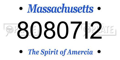 80807I2 Massachusetts License Plate