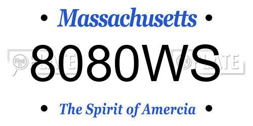 8080WS Massachusetts License Plate