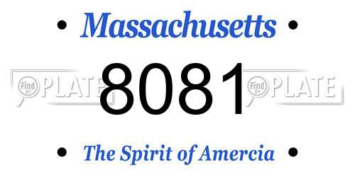 8081 Massachusetts License Plate