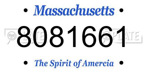 8081661 Massachusetts License Plate