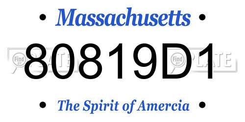 80819D1 Massachusetts License Plate
