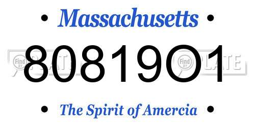 80819O1 Massachusetts License Plate