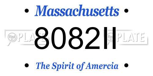 8082II Massachusetts License Plate