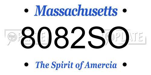 8082SO Massachusetts License Plate
