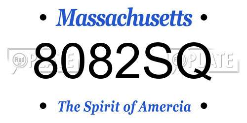 8082SQ Massachusetts License Plate