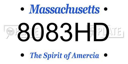 8083HD Massachusetts License Plate