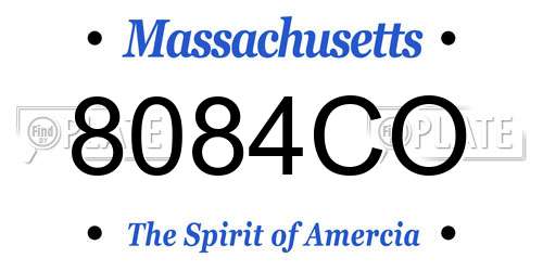 8084CO Massachusetts License Plate