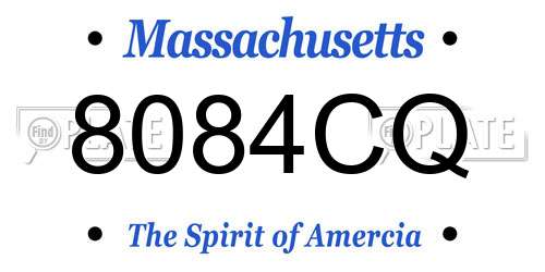8084CQ Massachusetts License Plate