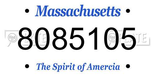 8085105 Massachusetts License Plate
