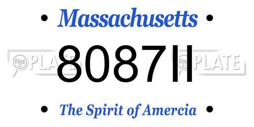 8087II Massachusetts License Plate