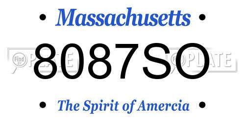 8087SO Massachusetts License Plate