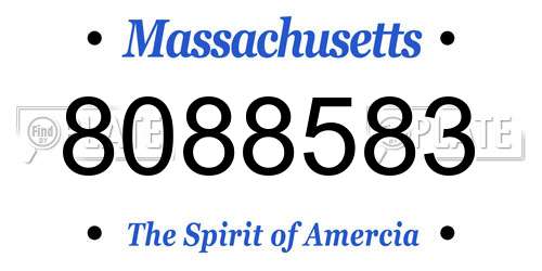 8088583 Massachusetts License Plate