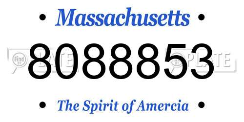8088853 Massachusetts License Plate