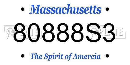 80888S3 Massachusetts License Plate