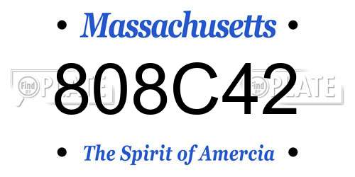 808C42 Massachusetts License Plate