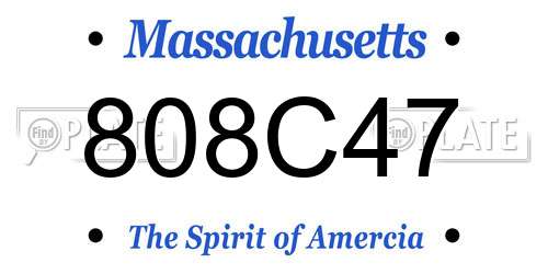 808C47 Massachusetts License Plate
