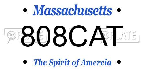 808CAT Massachusetts License Plate