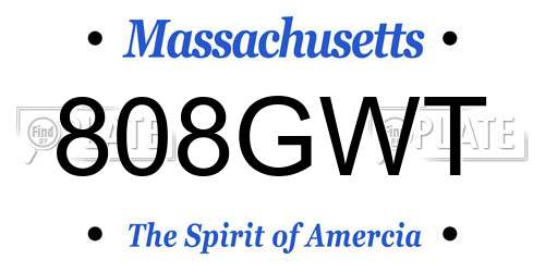 808GWT Massachusetts License Plate