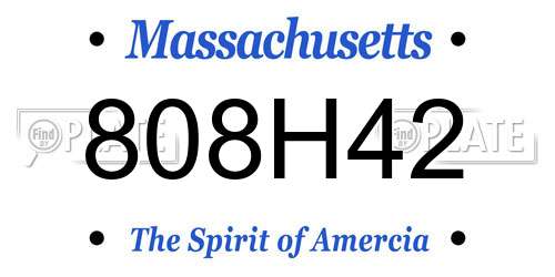 808H42 Massachusetts License Plate