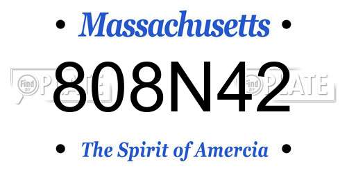 808N42 Massachusetts License Plate